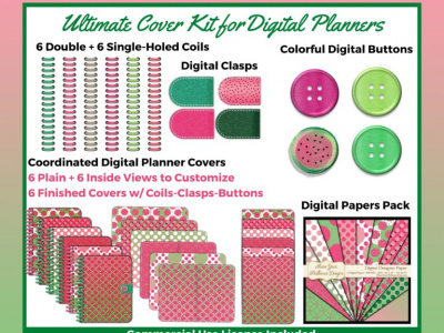 Ultimate Digital Planner Cover Kit #4 - Watermelon