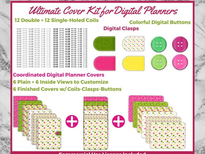 Ultimate Digital Planner Cover Kit #12 - Spring Flowers