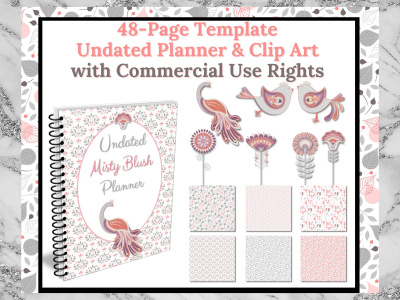 Misty Blush Planner & Template Pack (with Commercial Use Rights)