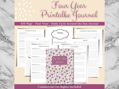 Four Year Printable Journal (with Commercial Use Rights)