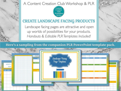 Workshop & PLR Pack: Create Landscape Facing Products
