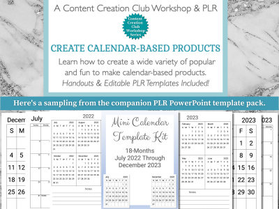 Workshop & PLR Pack: Create Calendar-Based Products