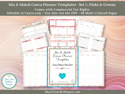 Canva Planner Template Pack with Commercial Use Rights