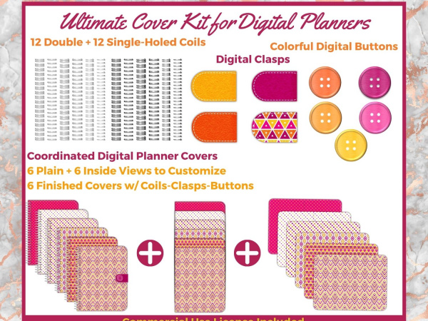 Ultimate Digital Planner Cover Kit #10 - Diamond Dot