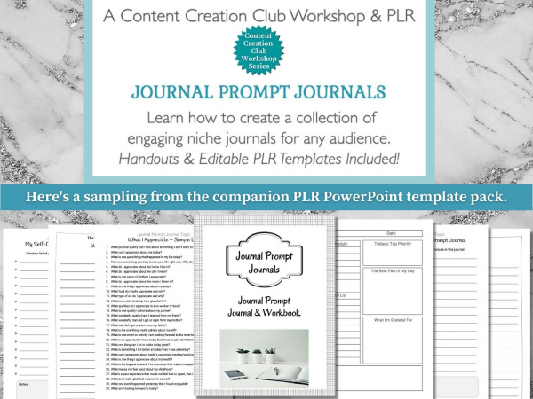 Workshop & PLR Pack: Journal Prompt Journals