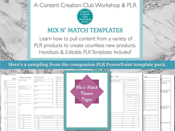 Workshop & PLR Pack: Mix n' Match Templates
