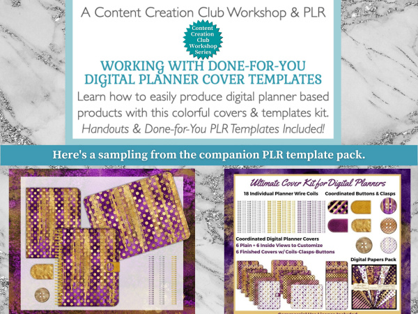 Workshop & PLR Pack: Working with Digital Planner Cover Kit Templates