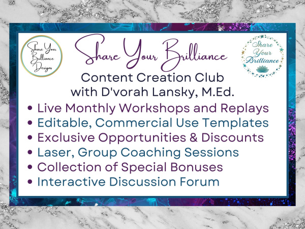 Share Your Brilliance Content Creation Club
